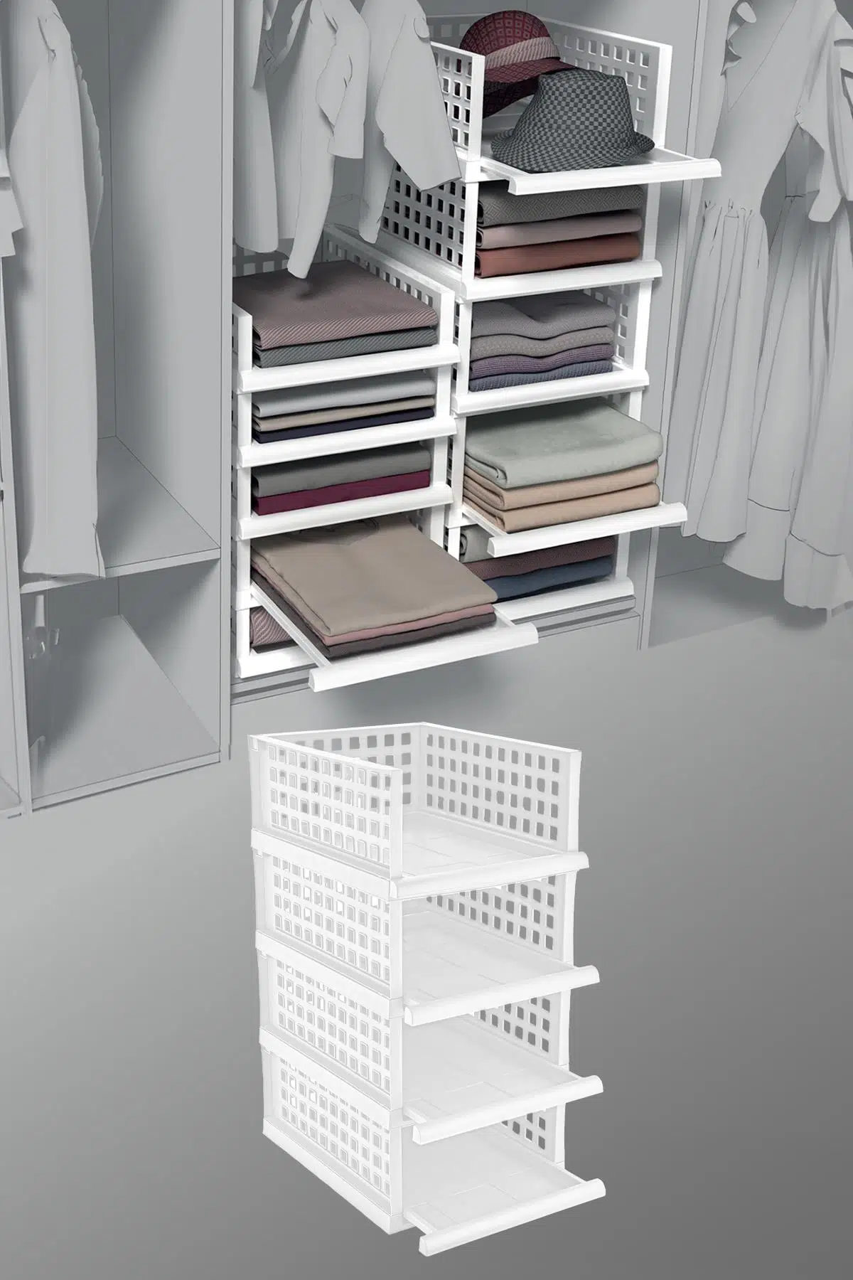 Smartware Akıllı Raf Maxi 4Lü Set - BEYAZ