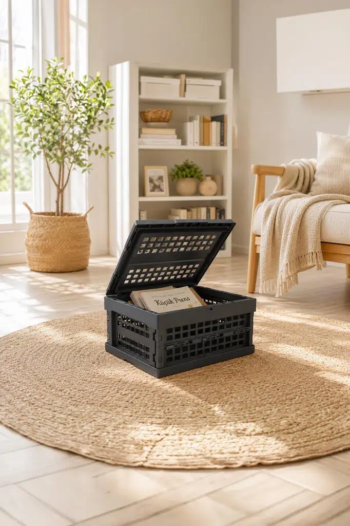 Smartware Blox Delikli ve Kapaklı Katlanır Kutu 10 LT - ANTRASİT