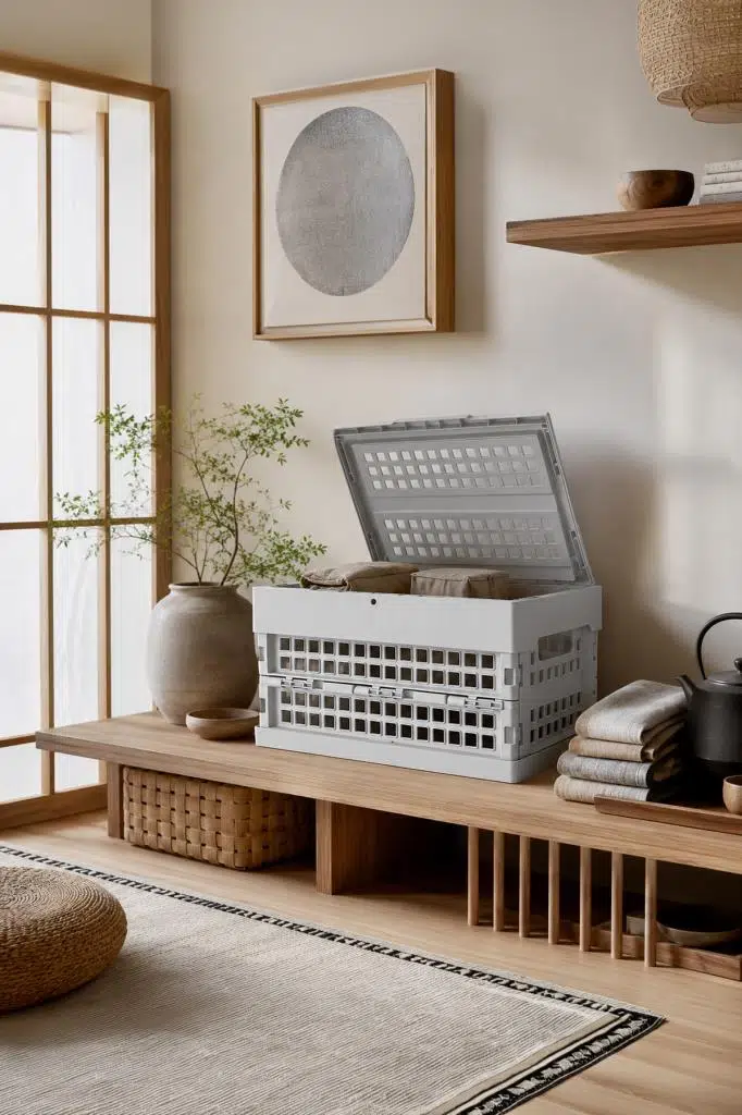 Smartware Blox Delikli ve Kapaklı Katlanır Kutu 46 LT - GRİ
