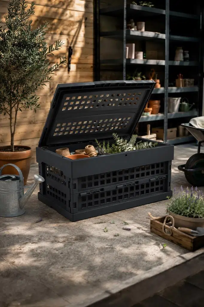 Smartware Blox Delikli ve Kapaklı Katlanır Kutu 46 LT - ANTRASİT