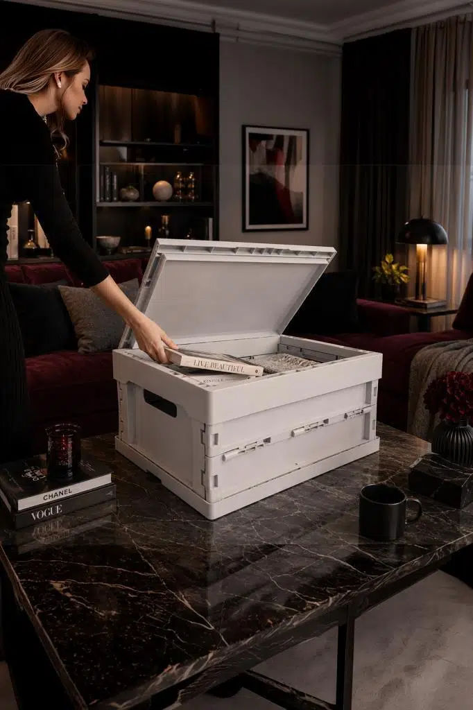 Smartware Blox Düz ve Kapaklı Katlanır Kutu 46 LT - GRİ