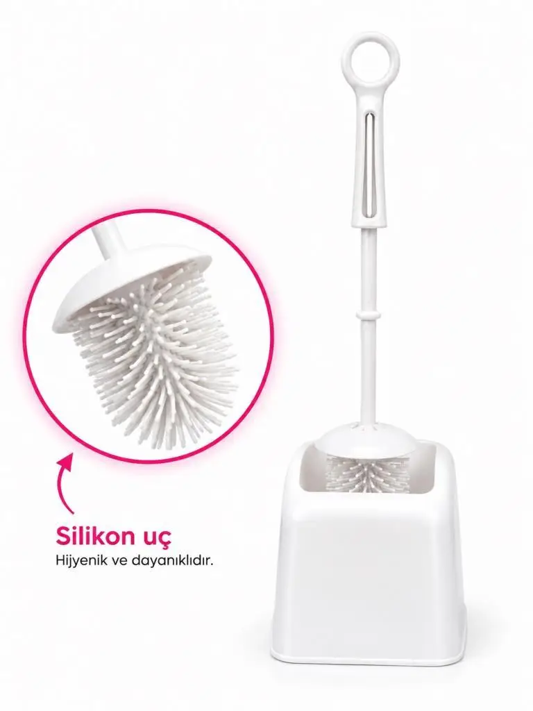Smartware Hazneli Silikon Klozet Fırçası - BEYAZ