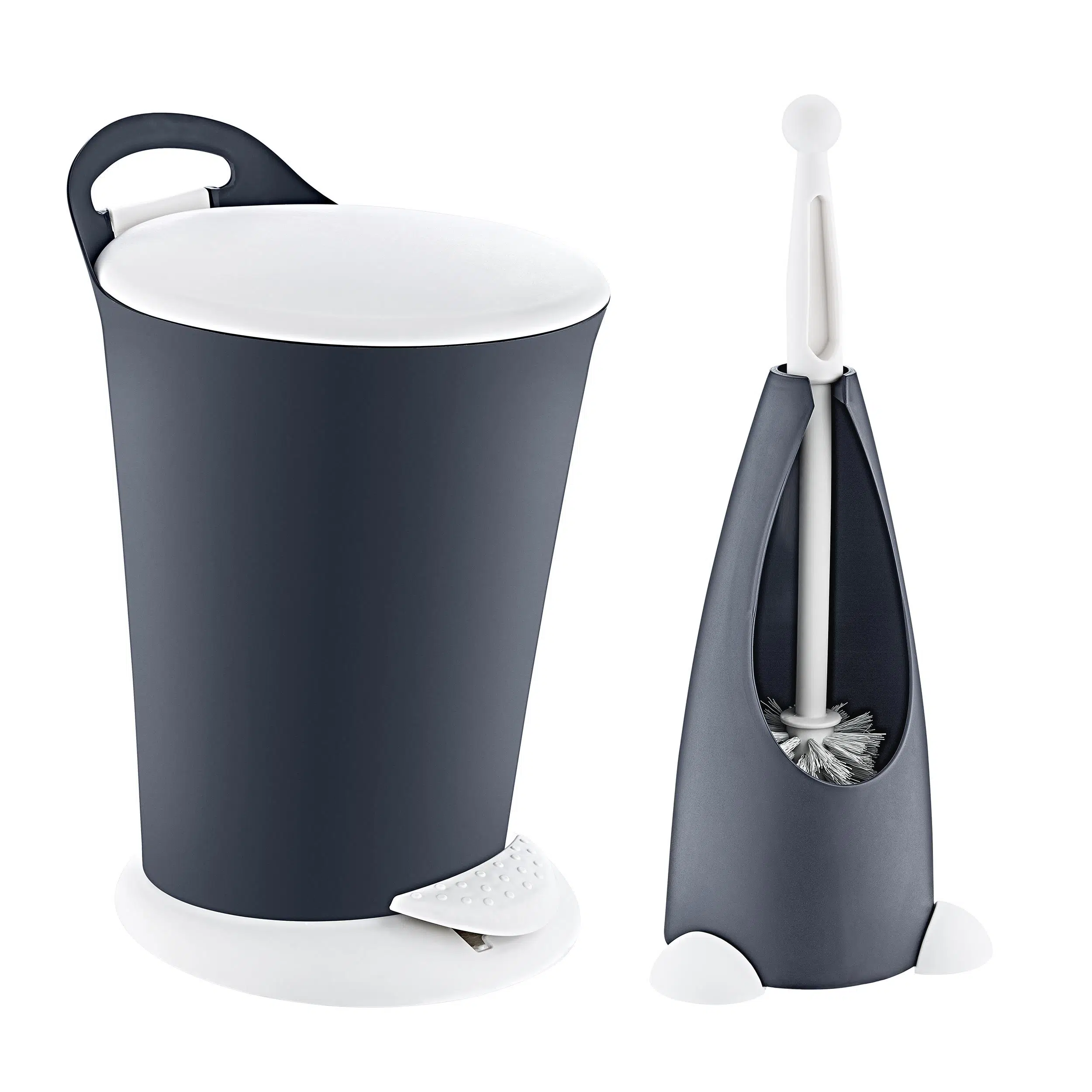 Smartware Penguen Pedallı Çöp Kovası Ve Klozet Fırçası Set Antrasit