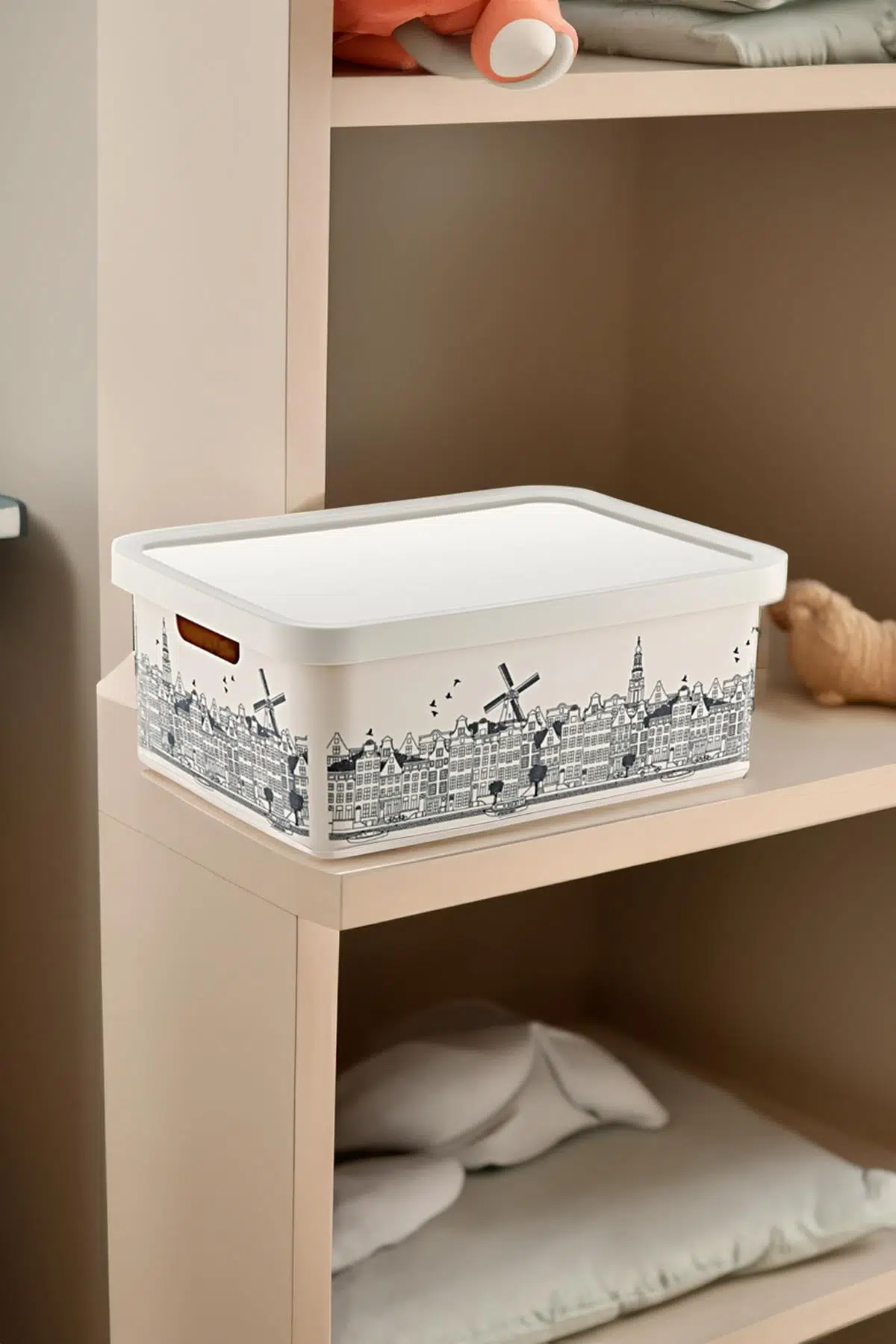 Smartware Stafi Desenli Çok Amaçlı Kapaklı Kutu 12 LT - AMSTERDAM