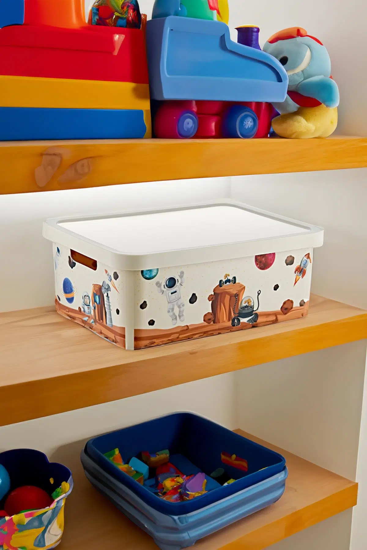 Smartware Stafi Desenli Çok Amaçlı Kapaklı Kutu 12 LT - SPACE