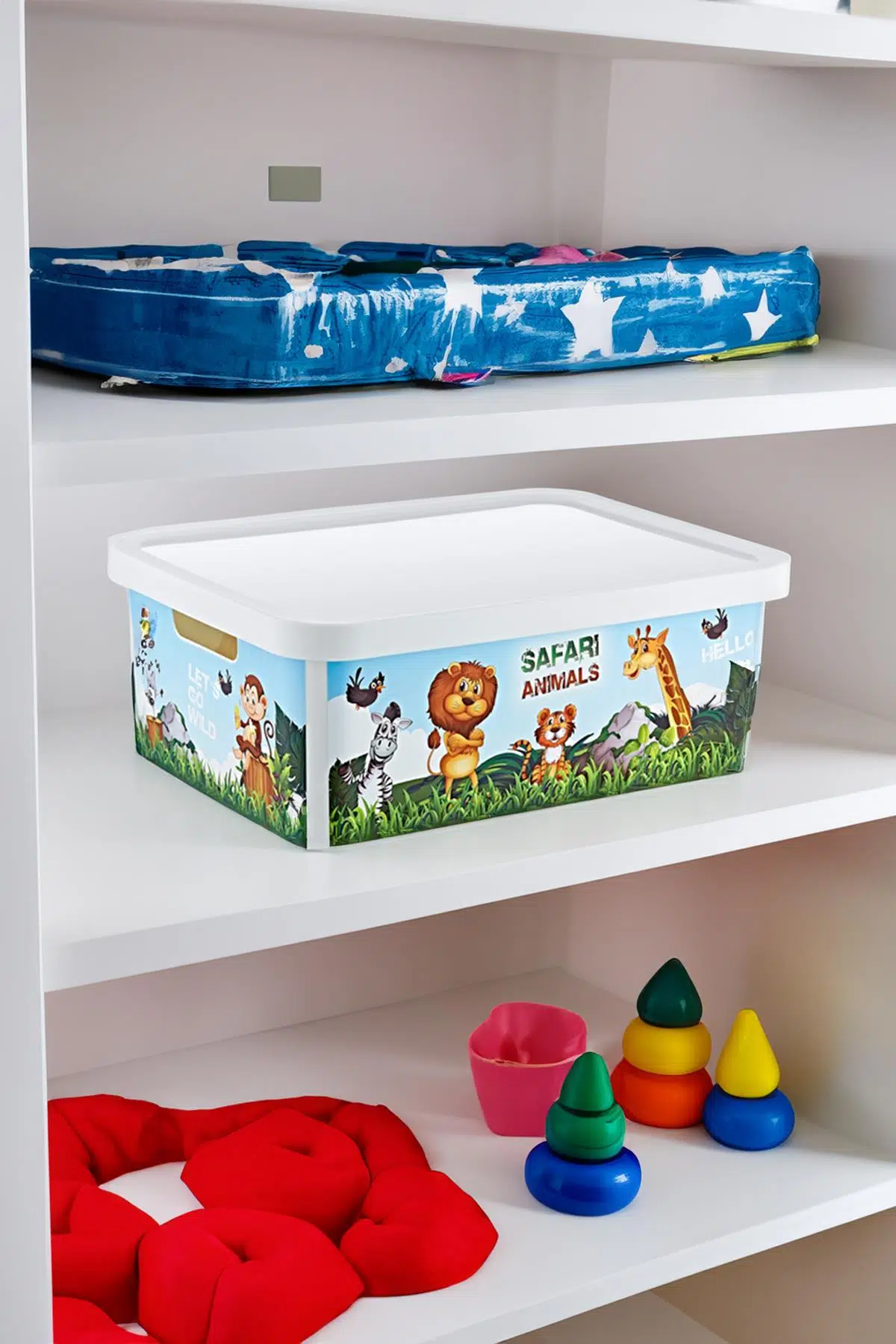 Smartware Stafi Desenli Çok Amaçlı Kapaklı Kutu 12 LT - SAFARİ