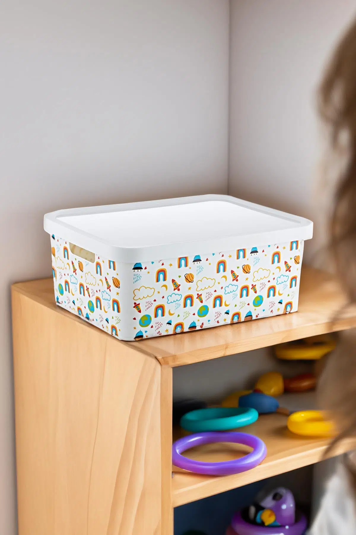 Smartware Stafi Desenli Çok Amaçlı Kapaklı Kutu 12 LT 