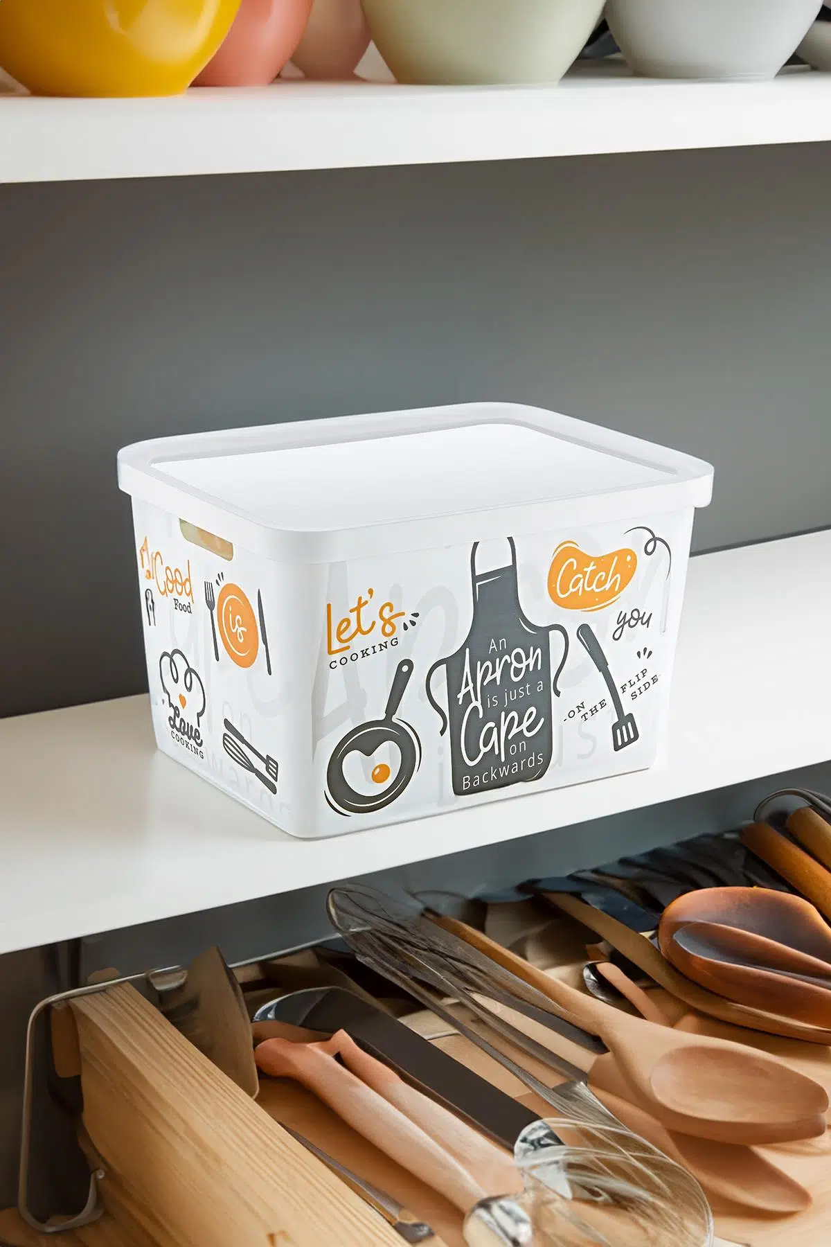 Smartware Stafi Desenli Çok Amaçlı Kapaklı Kutu 18 LT - CATCH YOU