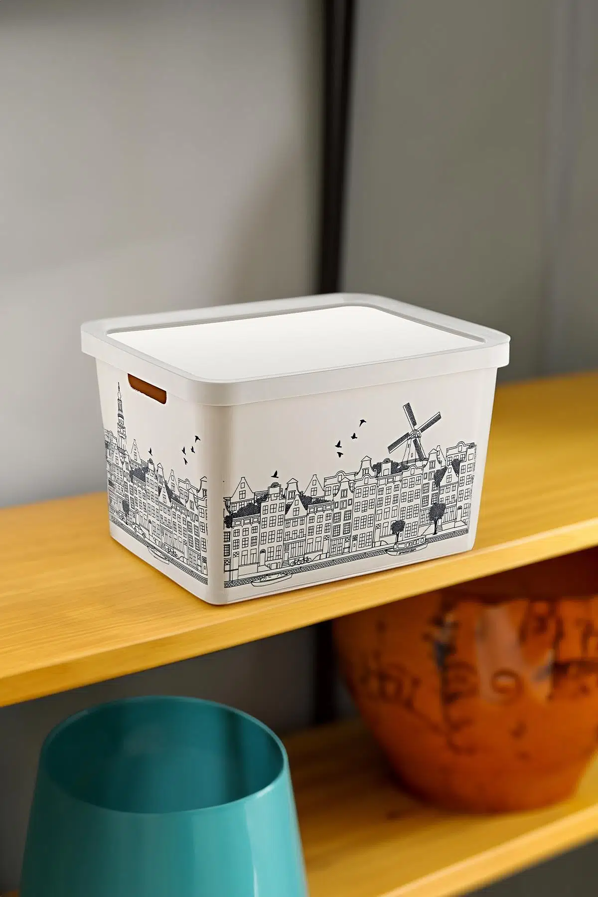 Smartware Stafi Desenli Çok Amaçlı Kapaklı Kutu 18 LT - AMSTERDAM