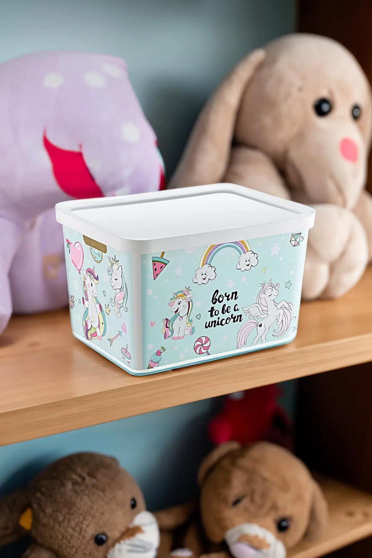 Smartware Stafi Desenli Çok Amaçlı Kapaklı Kutu 18 LT - UNİCORN