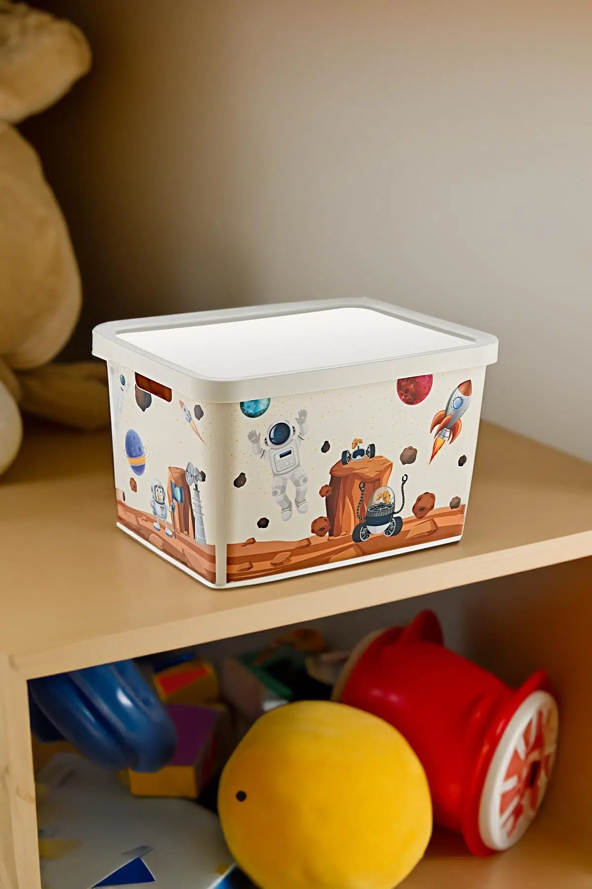 Smartware Stafi Desenli Çok Amaçlı Kapaklı Kutu 18 LT - SPACE