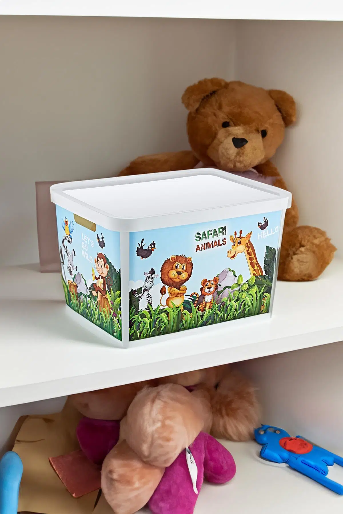 Smartware Stafi Desenli Çok Amaçlı Kapaklı Kutu 18 LT - SAFARİ