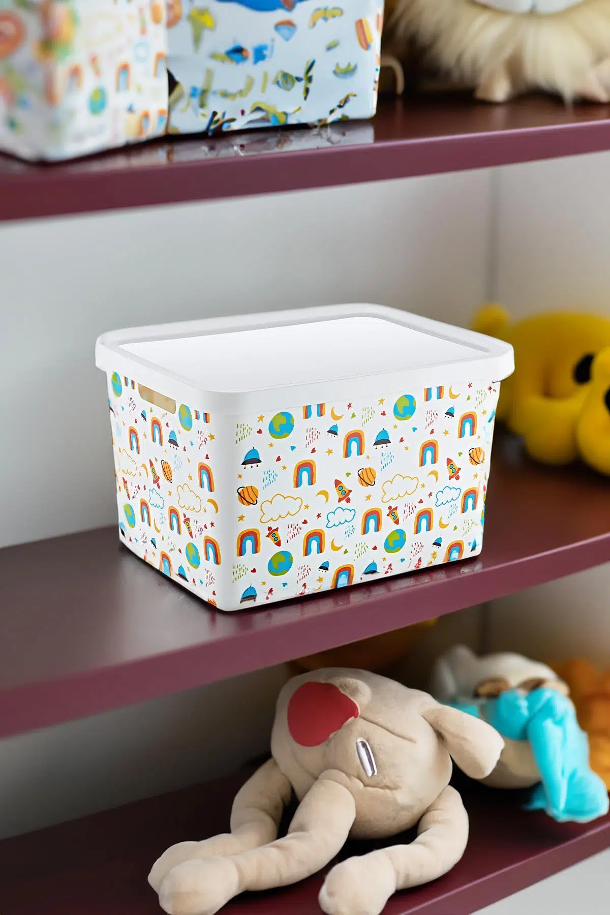 Smartware Stafi Desenli Çok Amaçlı Kapaklı Kutu 18 LT 