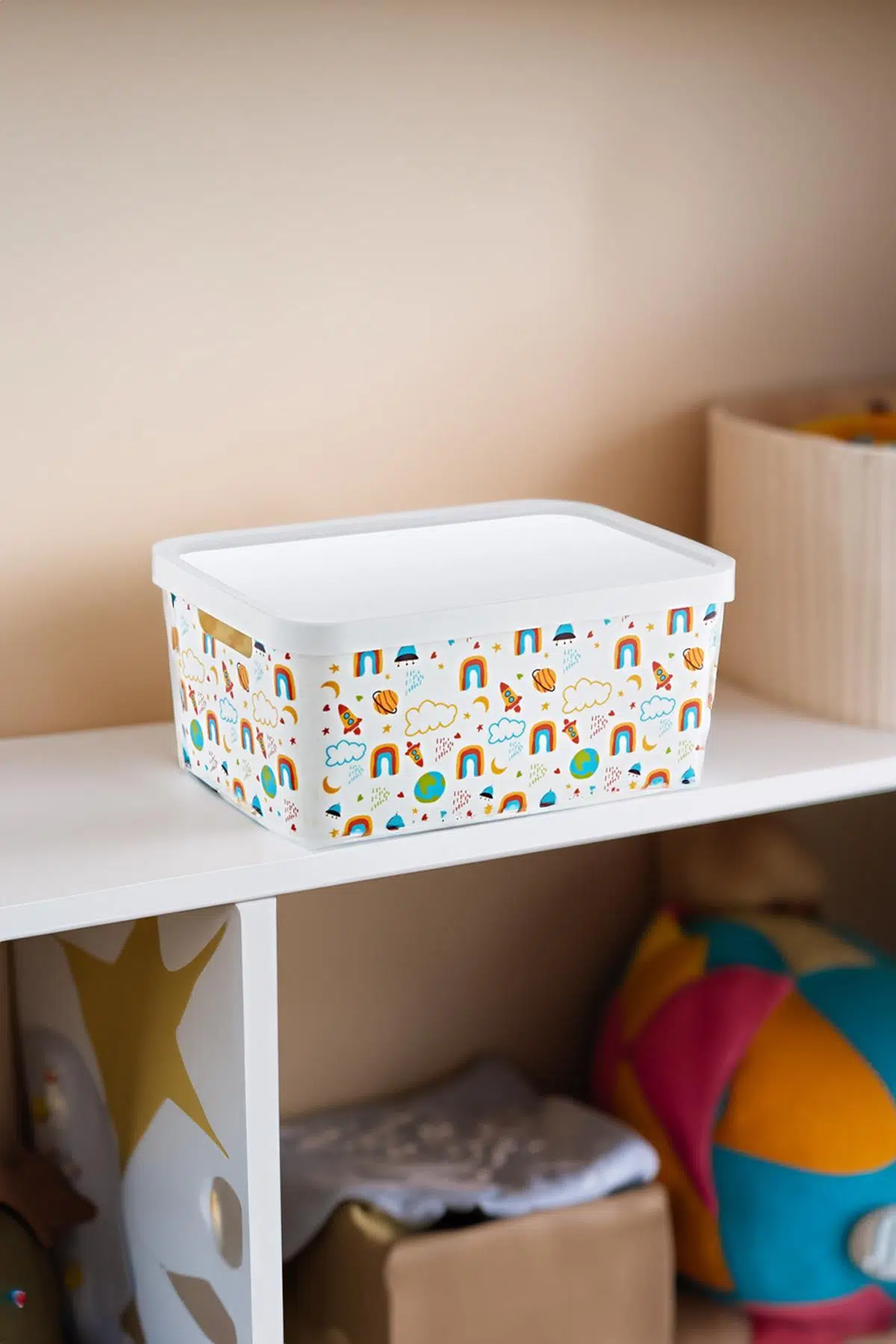 Smartware Stafi Desenli Çok Amaçlı Kapaklı Kutu 4,5 LT 